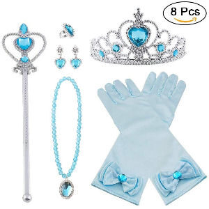 accesorios de princesa azules