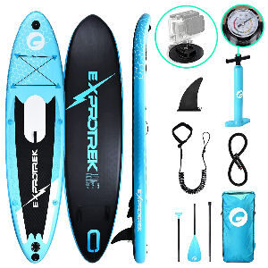 Tabla de paddel surf con soporte para cámara deportiva, tabla de paddel surf hinchable soporta hasta 150 kg.