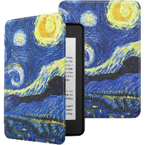 Funda Kindle Paperwhite de la Noche Estrellada de Vincent van Gogh, funda ultra delgada