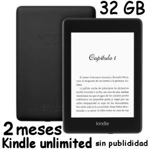 Lector de libros Kindle Paperwhite de 32 GB sin publicidad con 2 meses gratis de kindle unlimited, con pantalla de 6 pulgadas de alta resolución