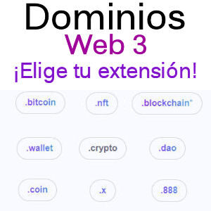 Dominios web 3 con extensiones de criptomonedas